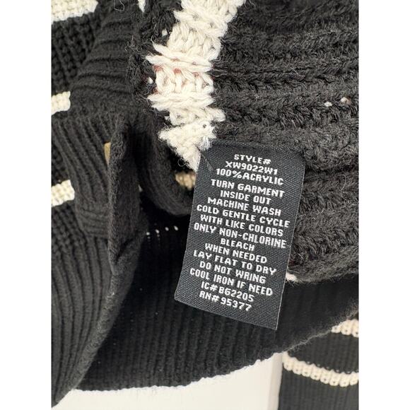 SANCTUARY Sweater Size S Kelly Stripe Cardigan Black White NEW Classic - Picture 5 of 7